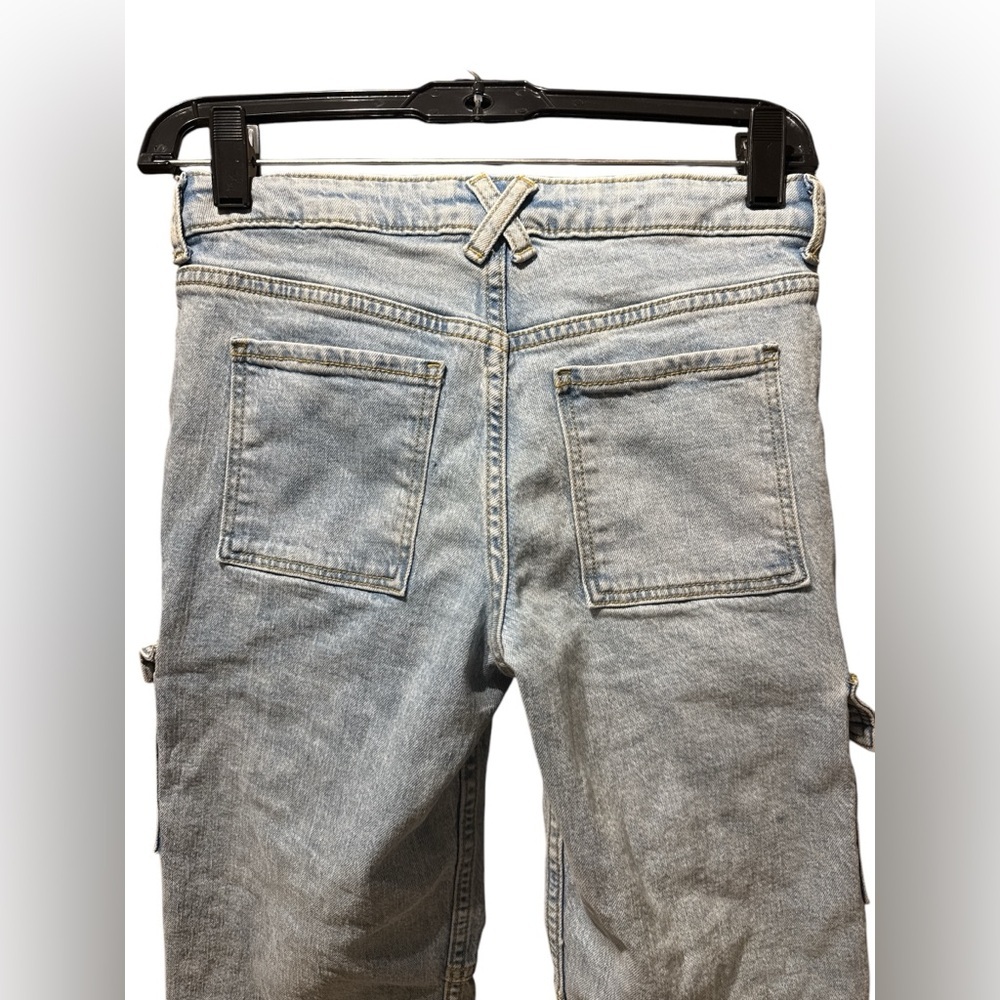 3/$20 Art Class Girls’ Light Wash Flared Cargo Jeans | Size 12 |Trendy Y2K Style - Picture 5 of 8
